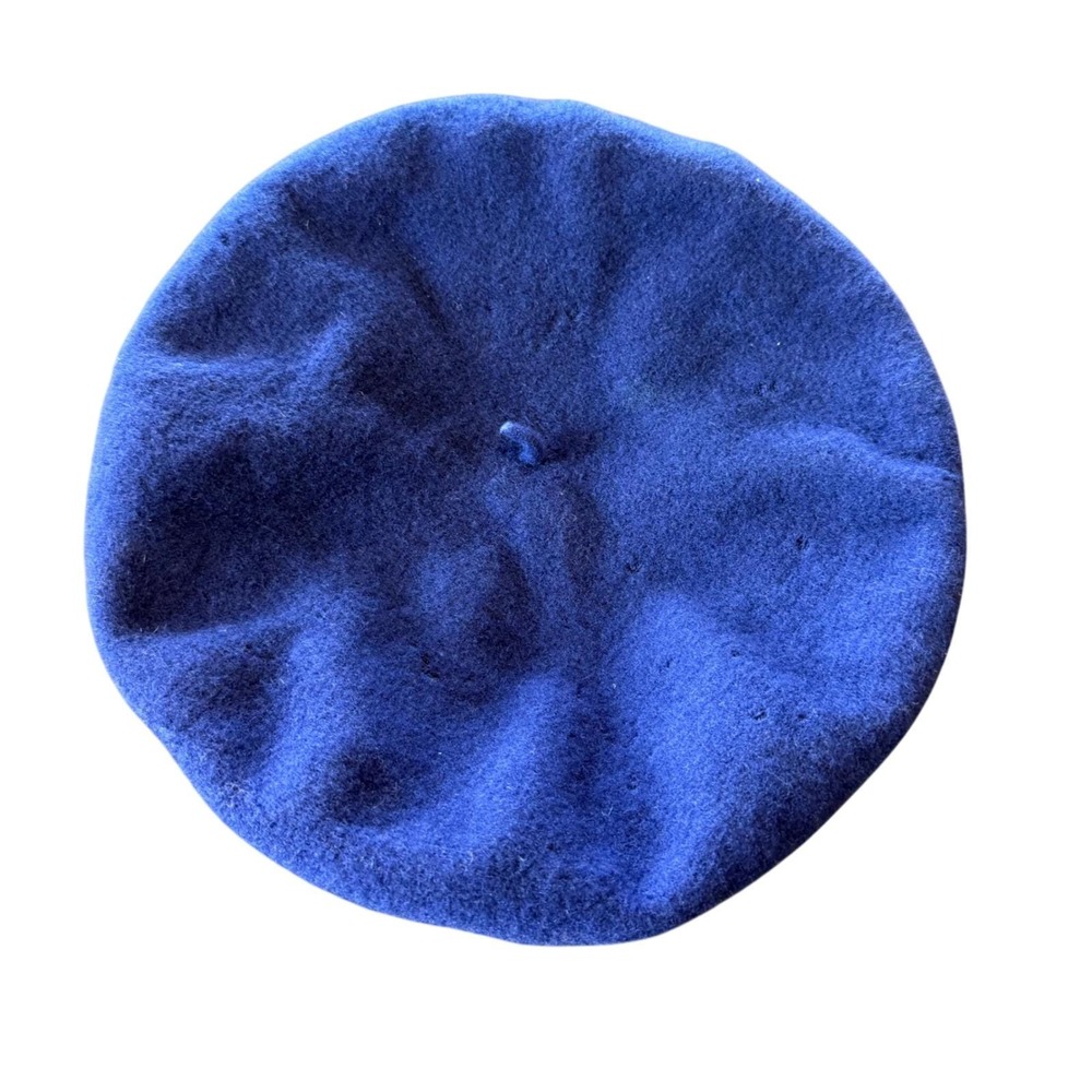 Wool Basque Beret Hat Vintage Style Soft Warm Solid Color Retro Fashion Blue‎